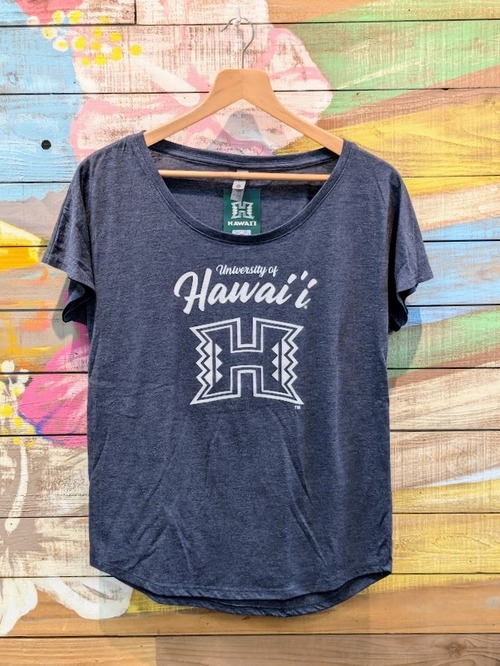 【University of Hawaii(ハワイ大学)】Tシャツ（Women's/ビッグH/ブルー）