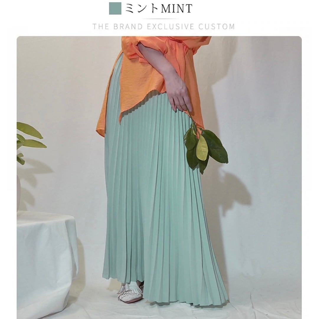 ソージュ プリーツスカート グリーン85cm丈 プリーツスカート - SOÉJU