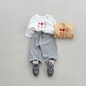 韓国子供服 / 26Autumn / Blackbean / アップルTシャツ / キッズ服  / ベビー服 / 秋服 *S(69㎝)~XL(120㎝)*
