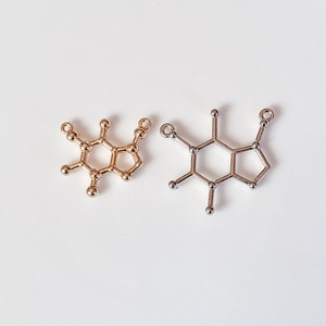 Newカフェインネックレス　化学式 分子構造 理系アクセサリー シルバー ゴールド シンプル おしゃれ