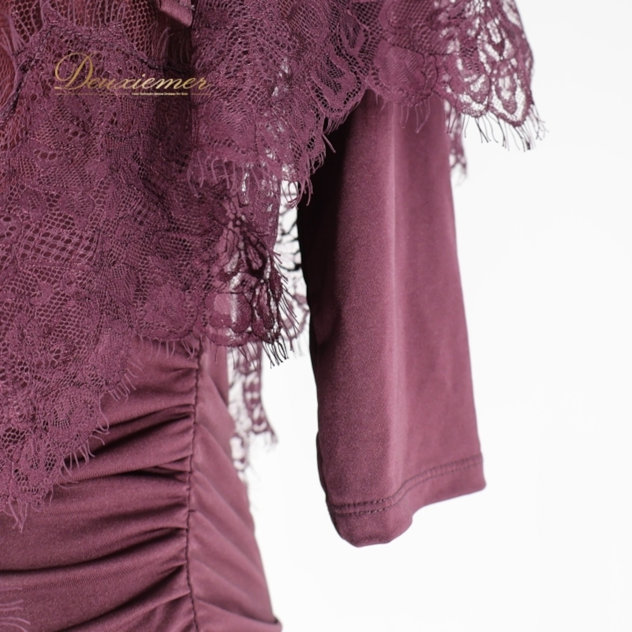 社交ダンス 衣装 トップス ブラウス パープル系 チャコットロイヤルダンス Chacott ROYAL DANCE 日本製 紫 レース 練習 レッスン 伸縮 ストレッチ 華やか かわいい 上品 落ち着いた色 パーティー イベント ステージ ダンス衣装