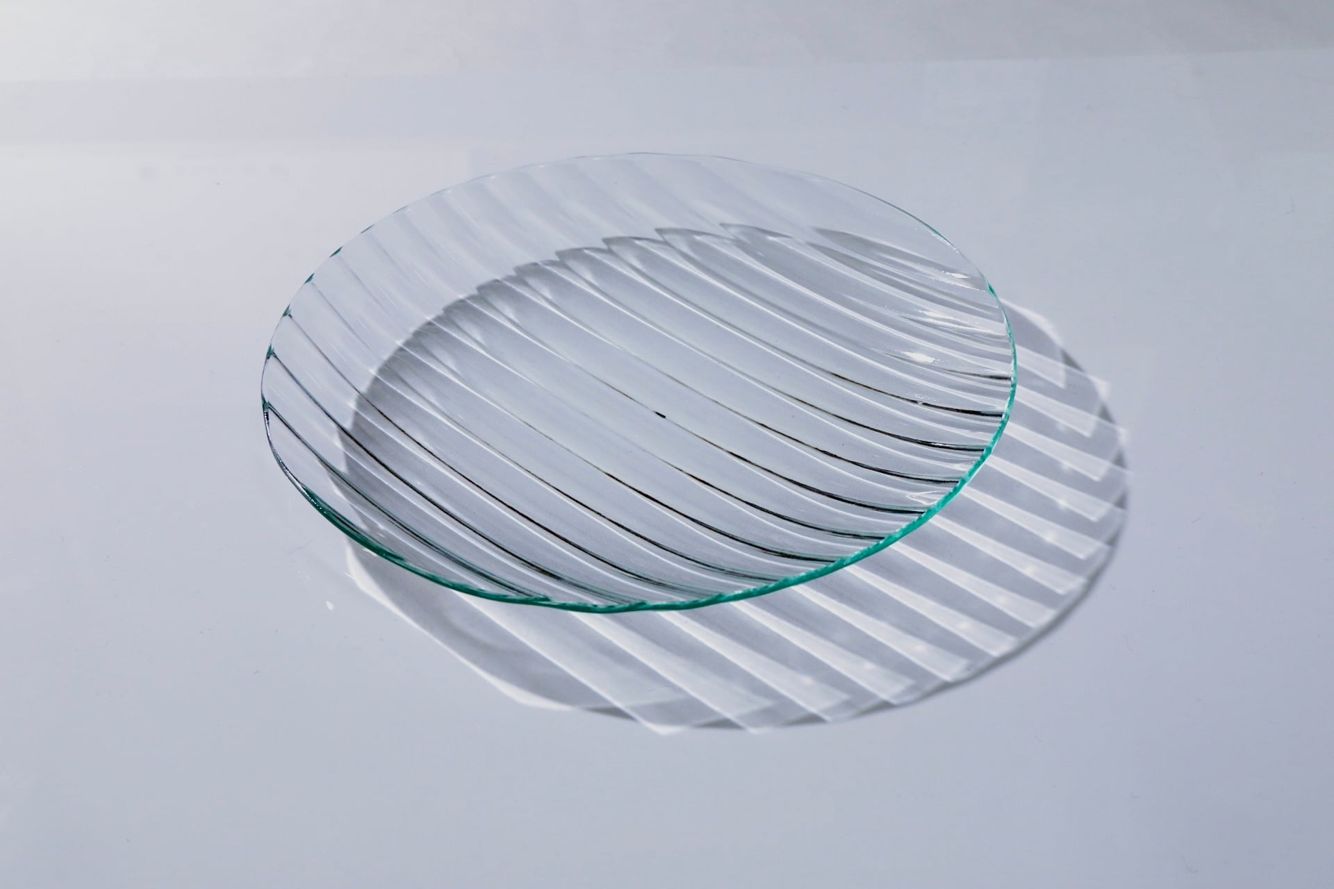 昭和型ガラス「モール」　皿　円形　大（Φ180mm）