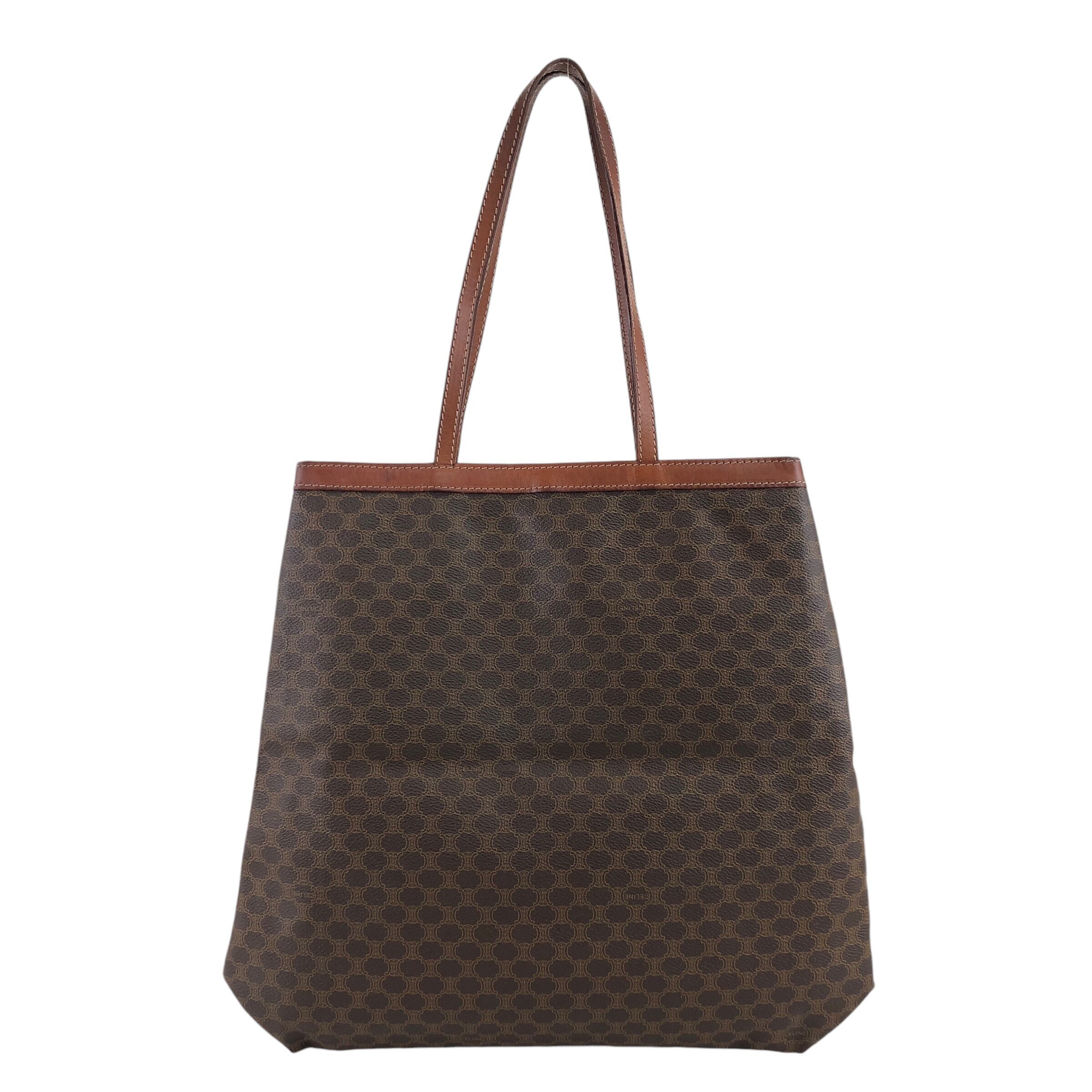 CELINE セリーヌ マカダム トートバッグ ブラウン ブラゾン型