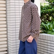 brown dot pattern shirt