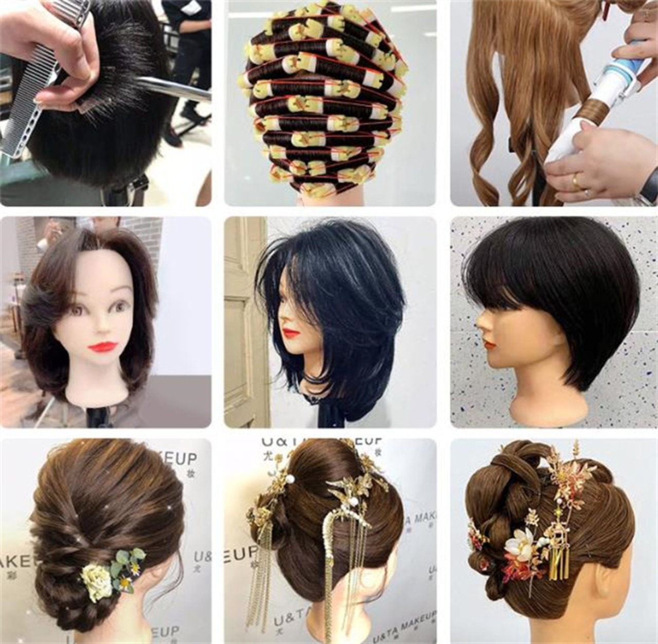 美容師実技試験用 モデルウィッグ カット練習用ウィッグ （美容師国家 