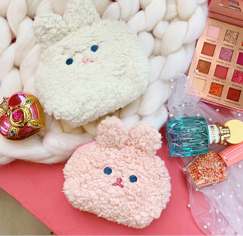 うさぎさんポーチ 化粧ポーチ コスメポーチ もこもこ 可愛い 3色 女子