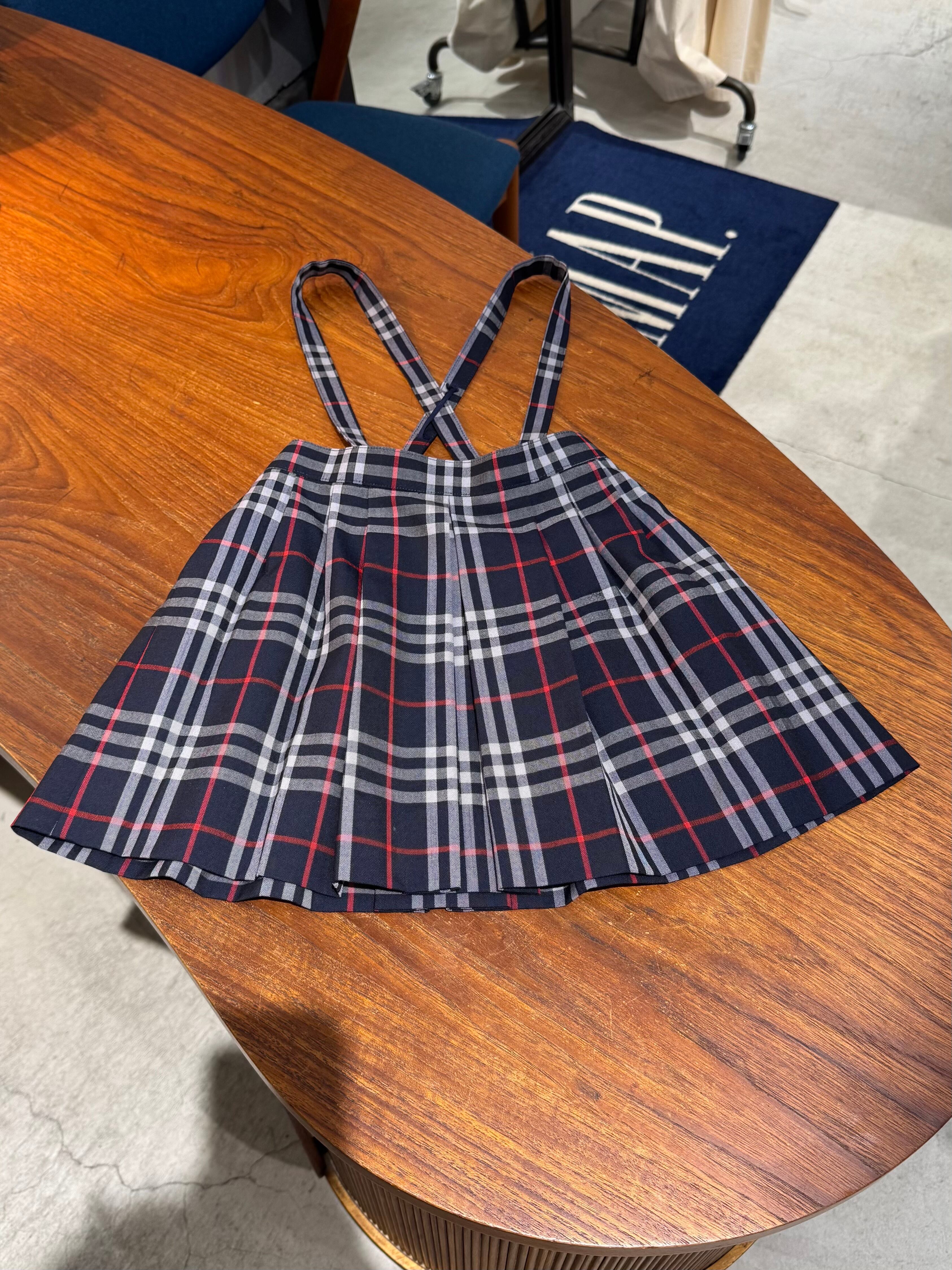 (KD)110cm 90‘s BURBERRYS plaid pattern pleated skirt