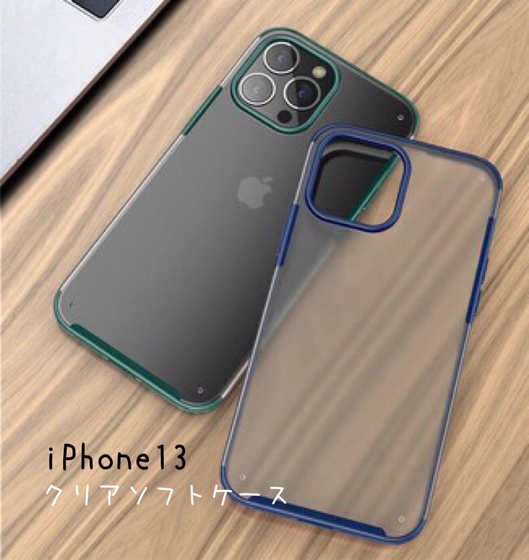 新作☆iPhone13＊クリアソフトケース＊ネイビー