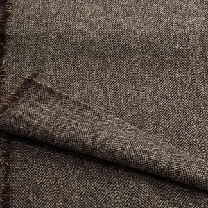 ★TC214◆1.5m◆ラスト1点!ウール100%弱毛羽立ちヘリンボーン生地◆イタリア製◆ブラウン系