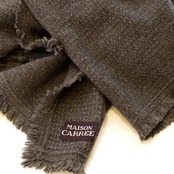 MAISON CARRÉE  CASHMERE Fringe STOLE  "CHARCOAL GREY"