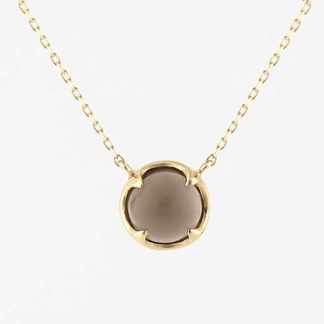 Calm round necklace〈Smoky quartz〉