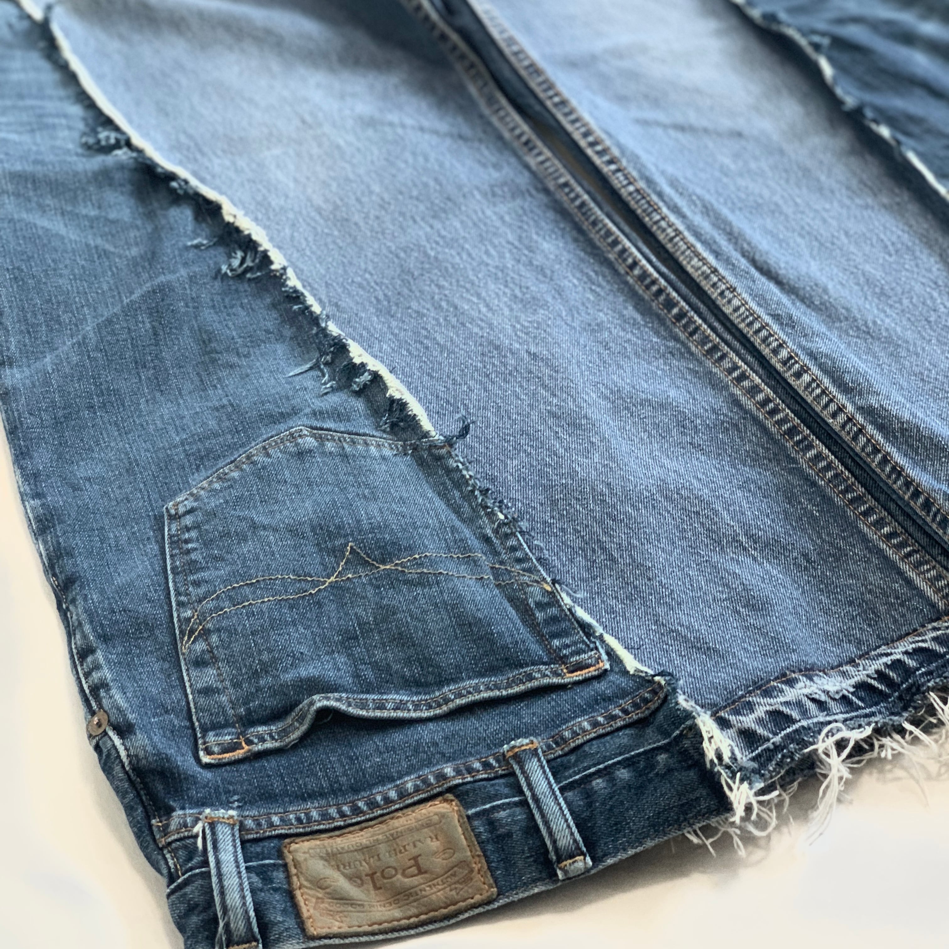 No.309【cut off/wide】再構築 リメイク フレア デニム ワイド 