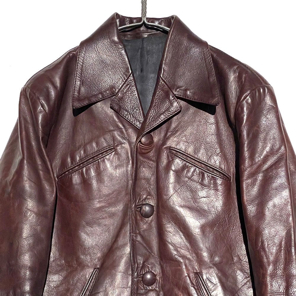 激レア 70s glasswater ヴィンテージ レザージャケット USA製 GLASS WATER] Vintage leather jacket Initial tag [1970s-] Vintage