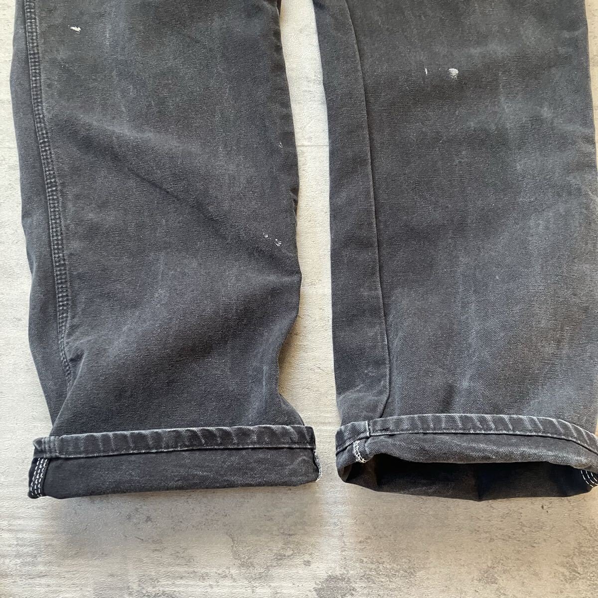 00s Dickies ダック ペインターパンツ ブラック ペンキ フェード 36×34