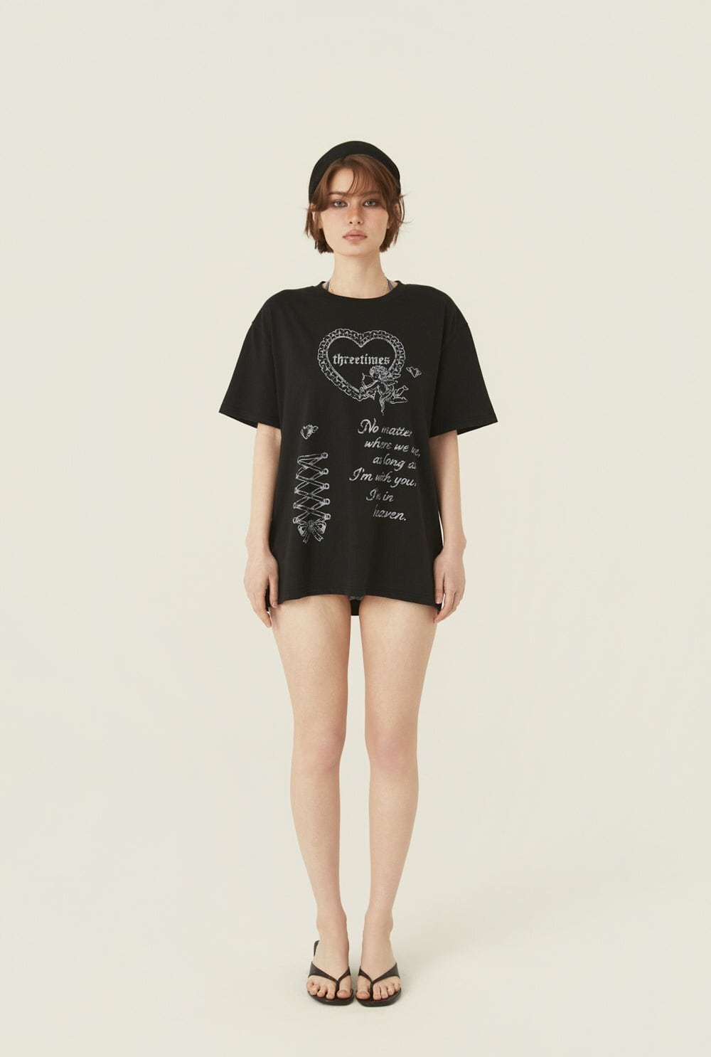 threetimes] Cupid box tee (black) 正規品 韓国ブランド 韓国通販