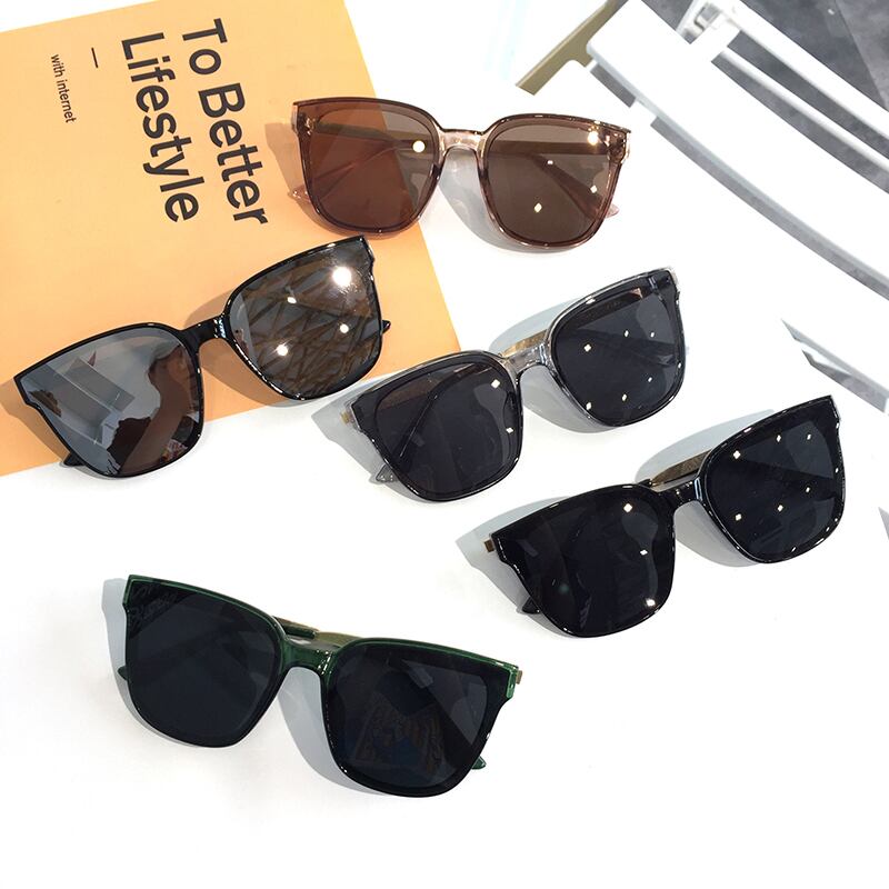 ビッグボックスサングル女性シンプルな性格ワイルドラウンドフェイスサングルネットレッドヒップスターレトログレ男性 ブラック・アイド・ピーズ10152086336