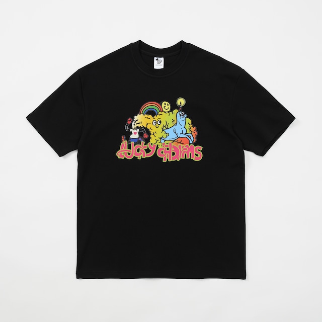 [LKCS] LUCKYCHARMS x OX. Happy day T-Shirts black 正規品 韓国ブランド 韓国ファッション 韓国代行 lucky charms T-シャツ ソ・イングク