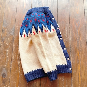 70s《 DEAD STOCK 》 From  Denmark   Handmade Nordic Cardigan 100% Pure Wool