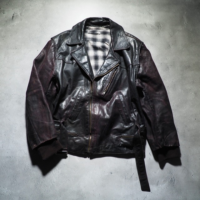 " Handmade" Beautiful aging Special vintage leather jacket