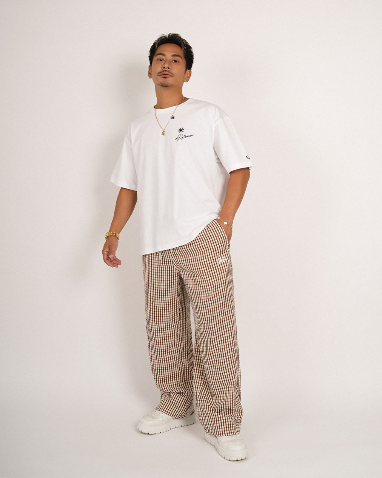 【#Re:room】PALM TREE LOGO T-SHIRT［REC914］