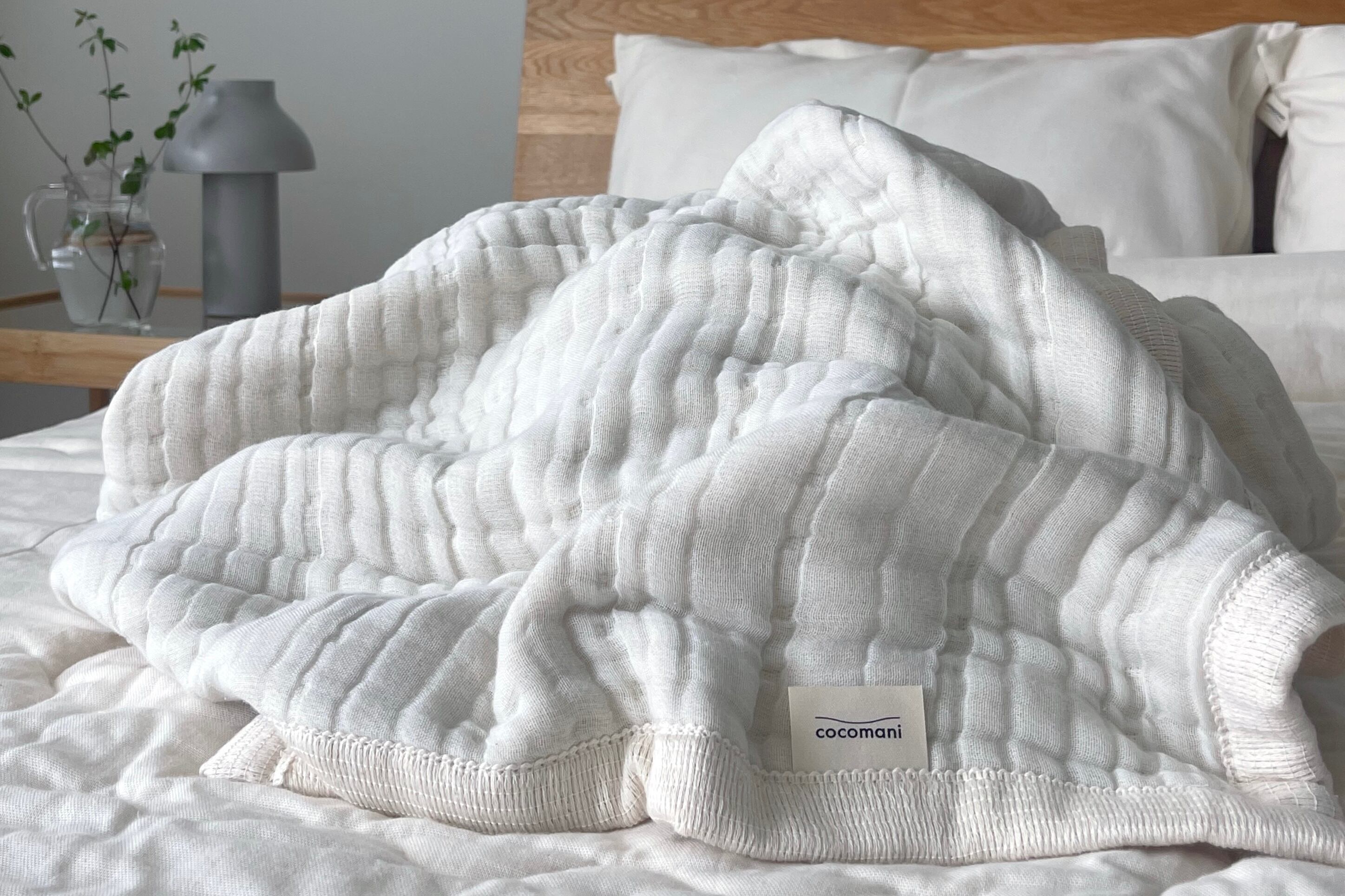 【2024.夏限定色】torotoro 8重ジャガード織 ガーゼケット 夏雲 Natsugumo