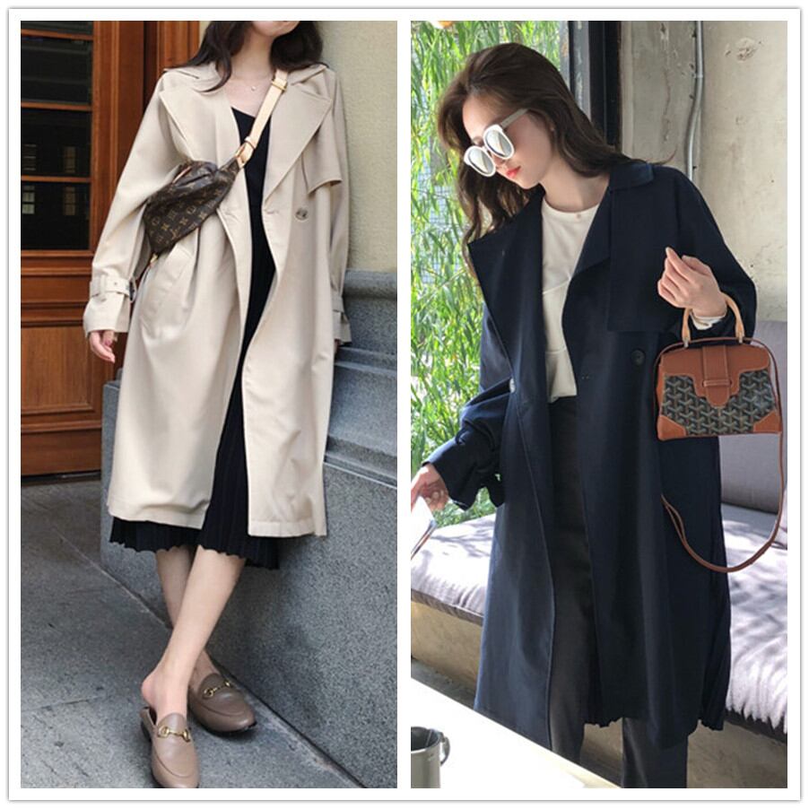 秋新作 トレンチコート ロング丈コート バックプリーツ アウター レディース 20代 30代 40代
