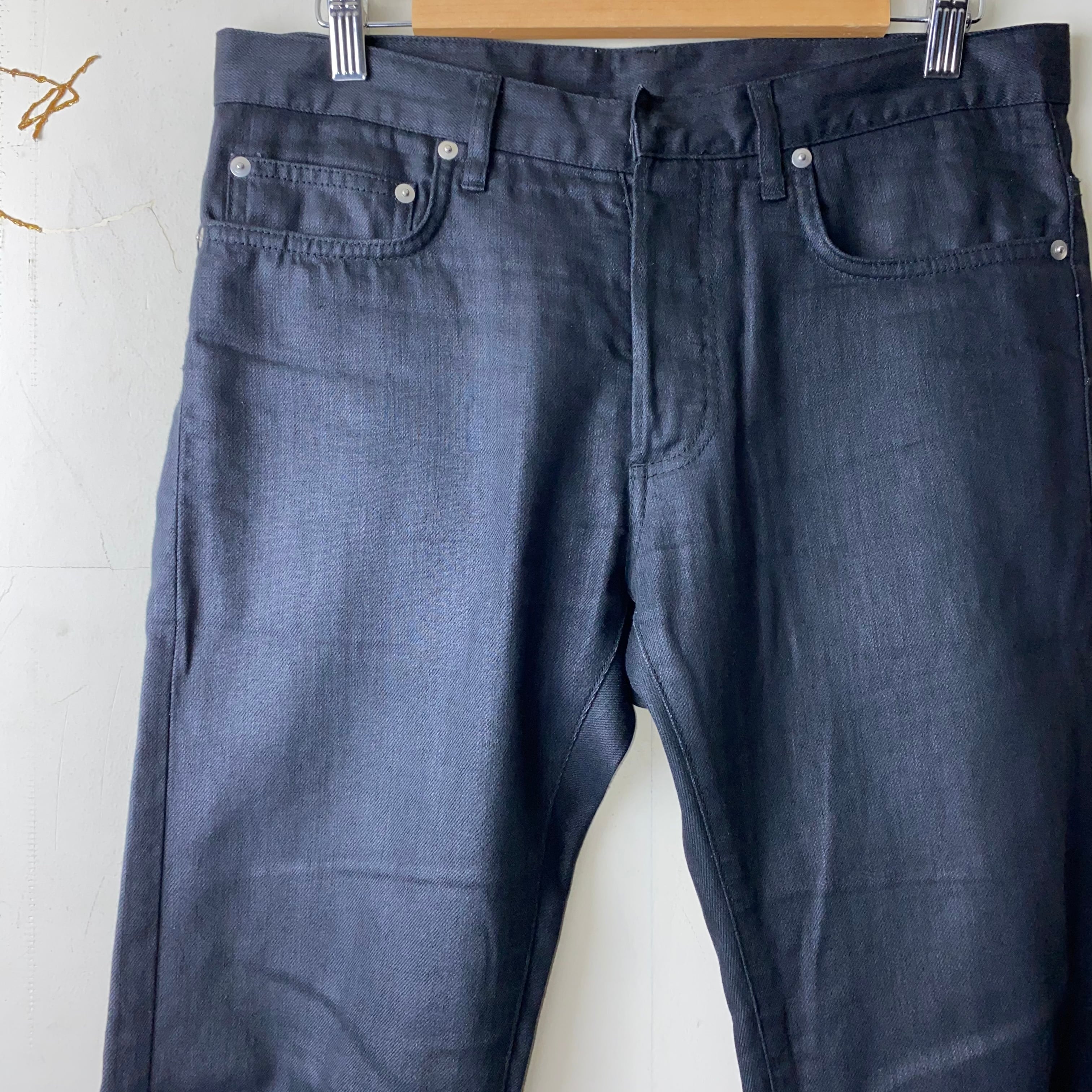 DIOR HOMME luster black denim pants | NOIR ONLINE