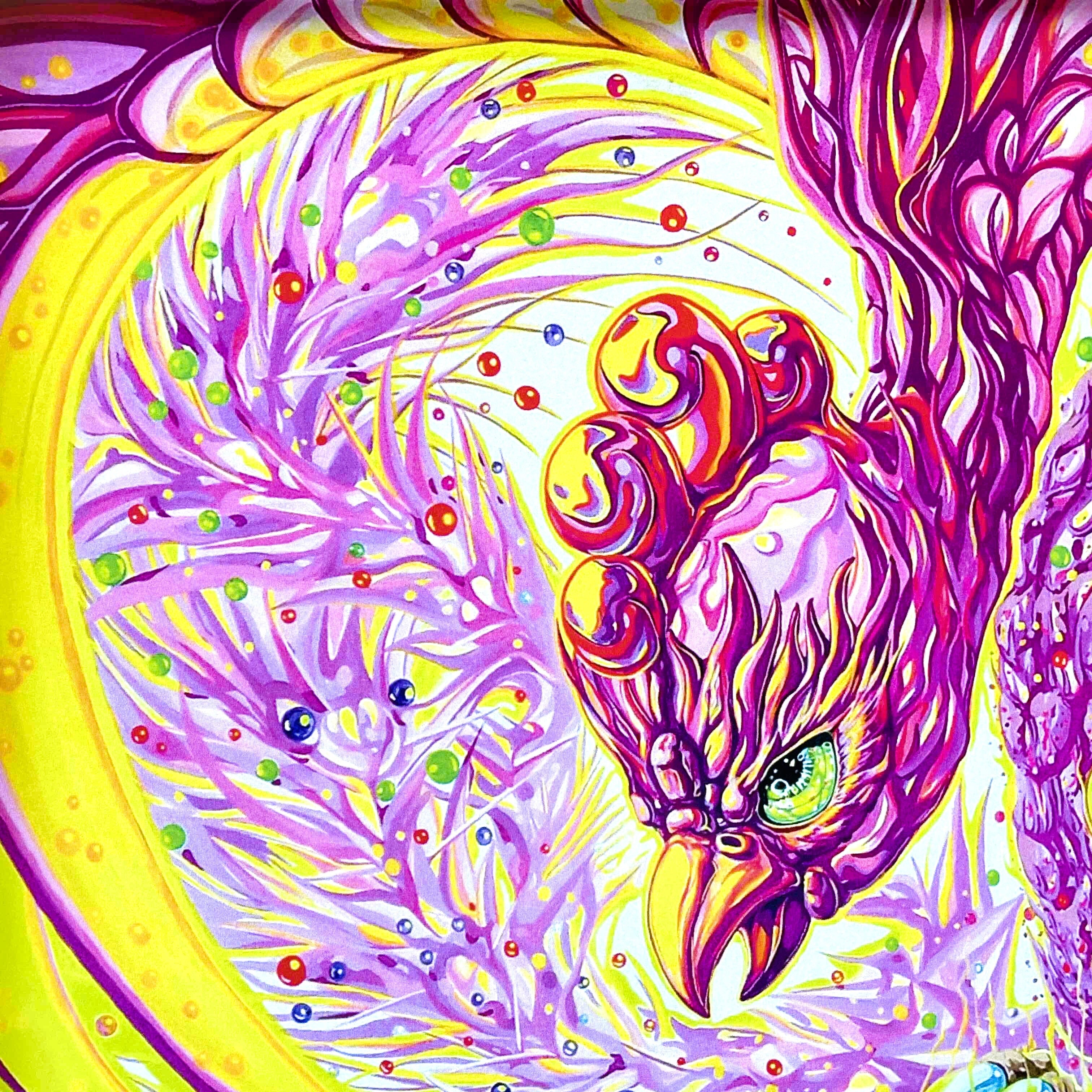 現代水墨画家 白道 「lucky phoenix」 複製画 鳳凰 朱雀 不死鳥 現代水墨画家 白道 「lucky phoenix」 複製画 鳳凰 朱雀 不死鳥