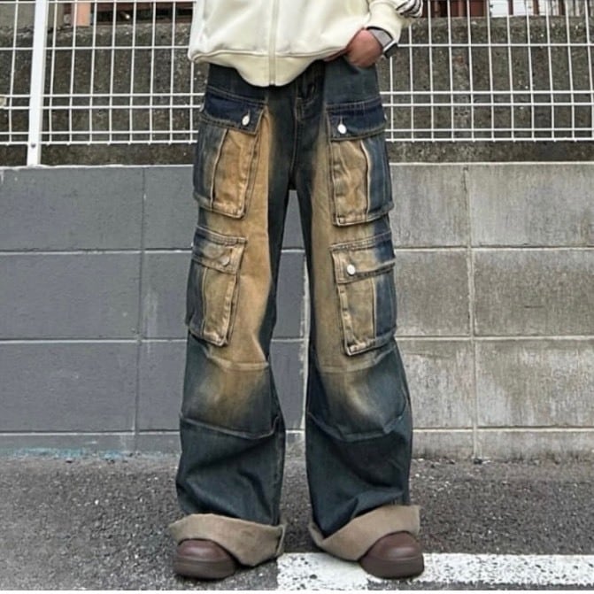 ウォッシュ加工デニムカーゴパンツ | Jolly Clan