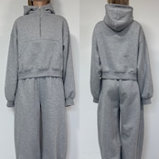 裏起毛ハーフZIPショート丈PK/グレー