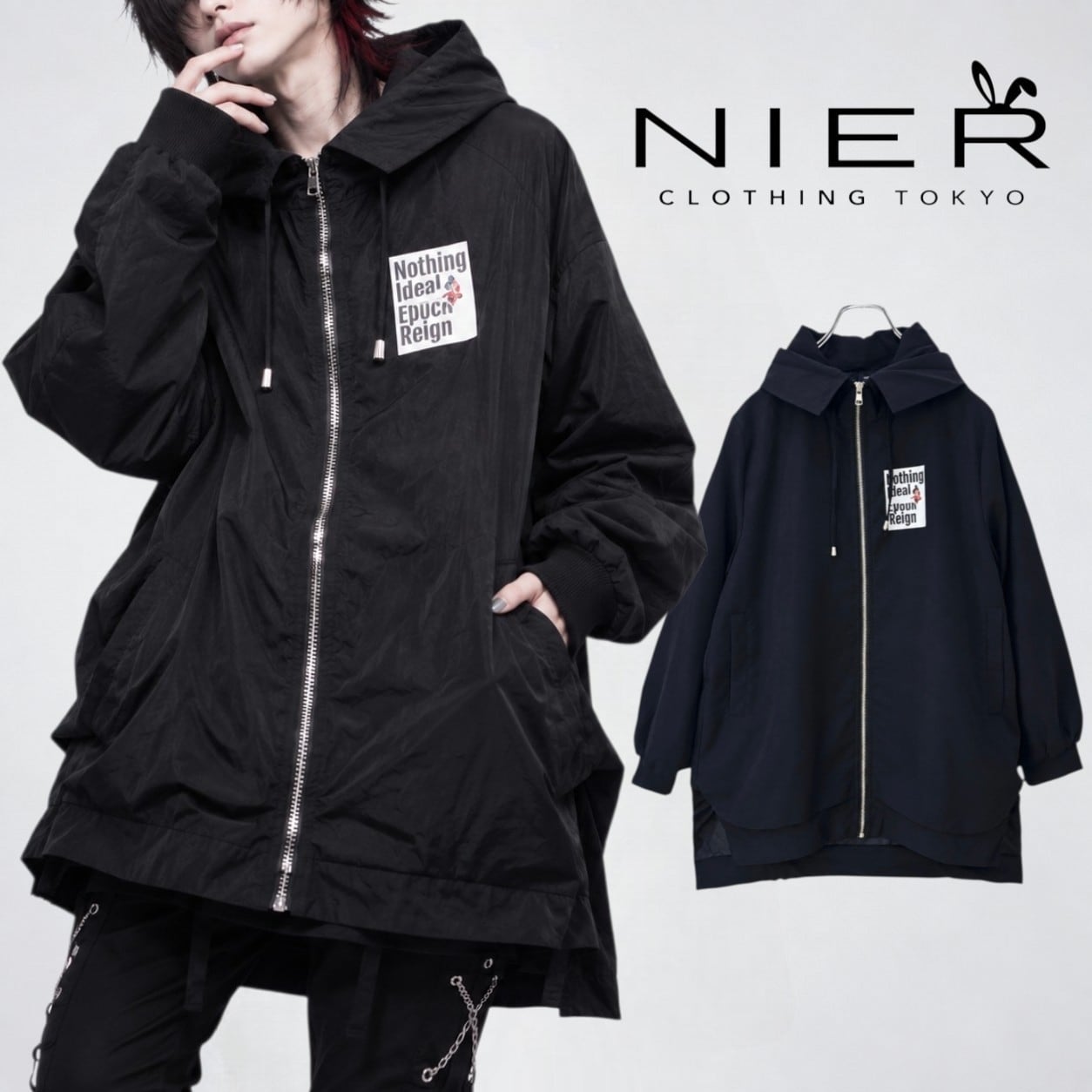 3日間限定大特価新作》襟付きフード×変型ZIP COAT風OUTER | NIER CLOTHING