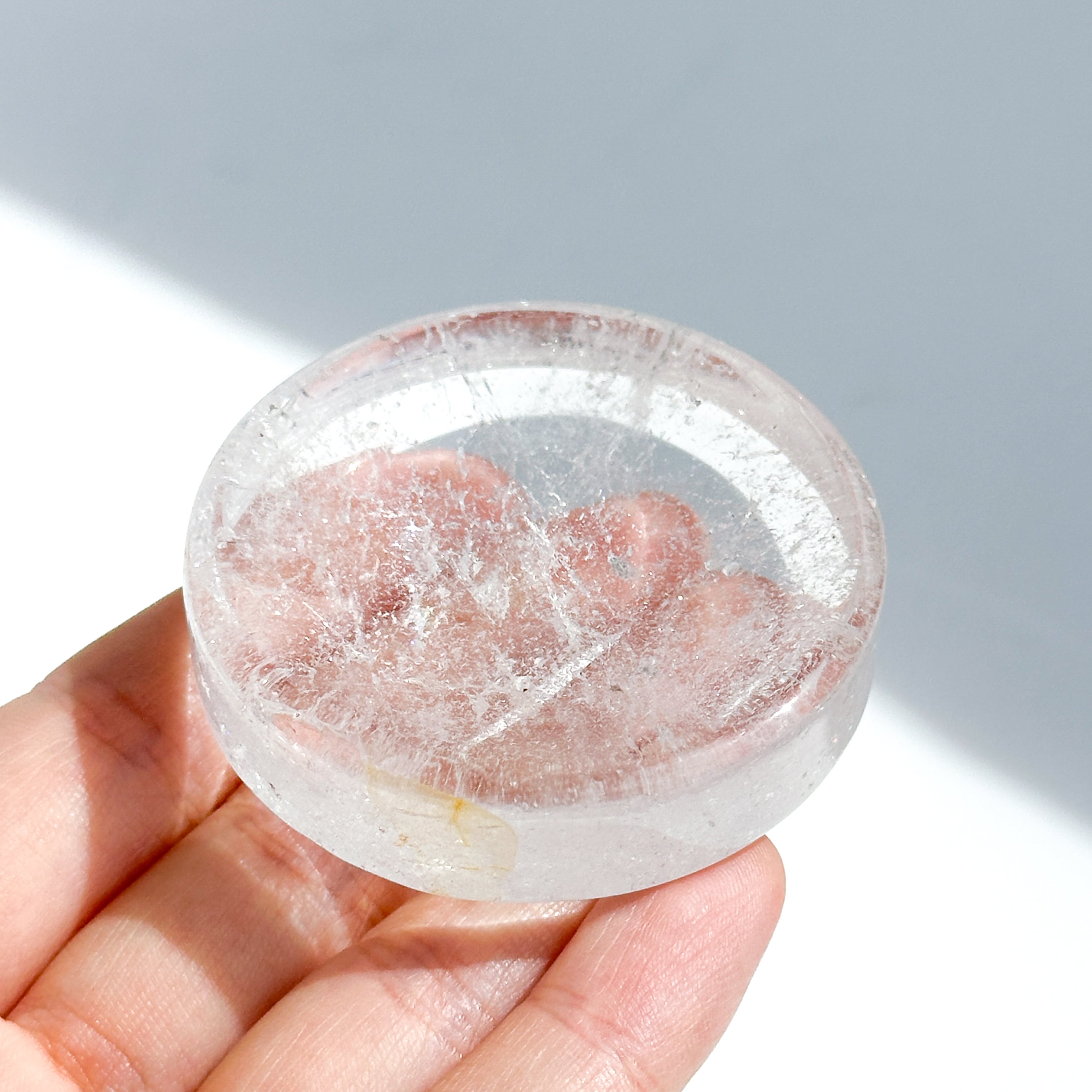 クリアクォーツ　お皿　小物入れ　プレート　水晶　高品質　インテリア　トレイ クリアクォーツ 丸型のうつわ 04◇ Clear Quartz ◇天然石・鉱物