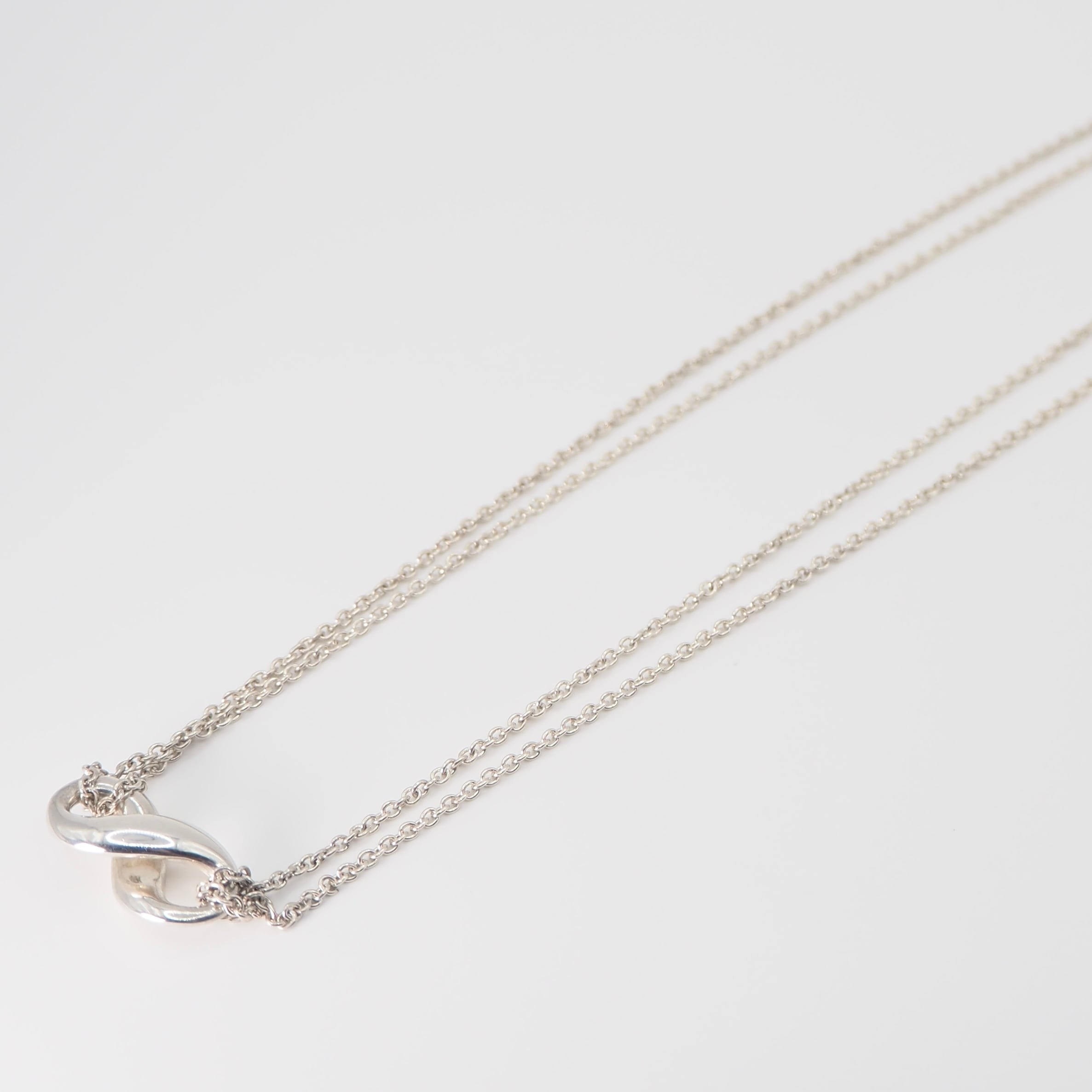 Tiffany&Co. インフィニティダブルチェーンネックレス シルバー925
