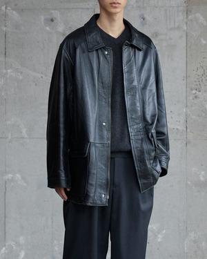 zip up leather jacket / VERA PELLE / From EUROPE
