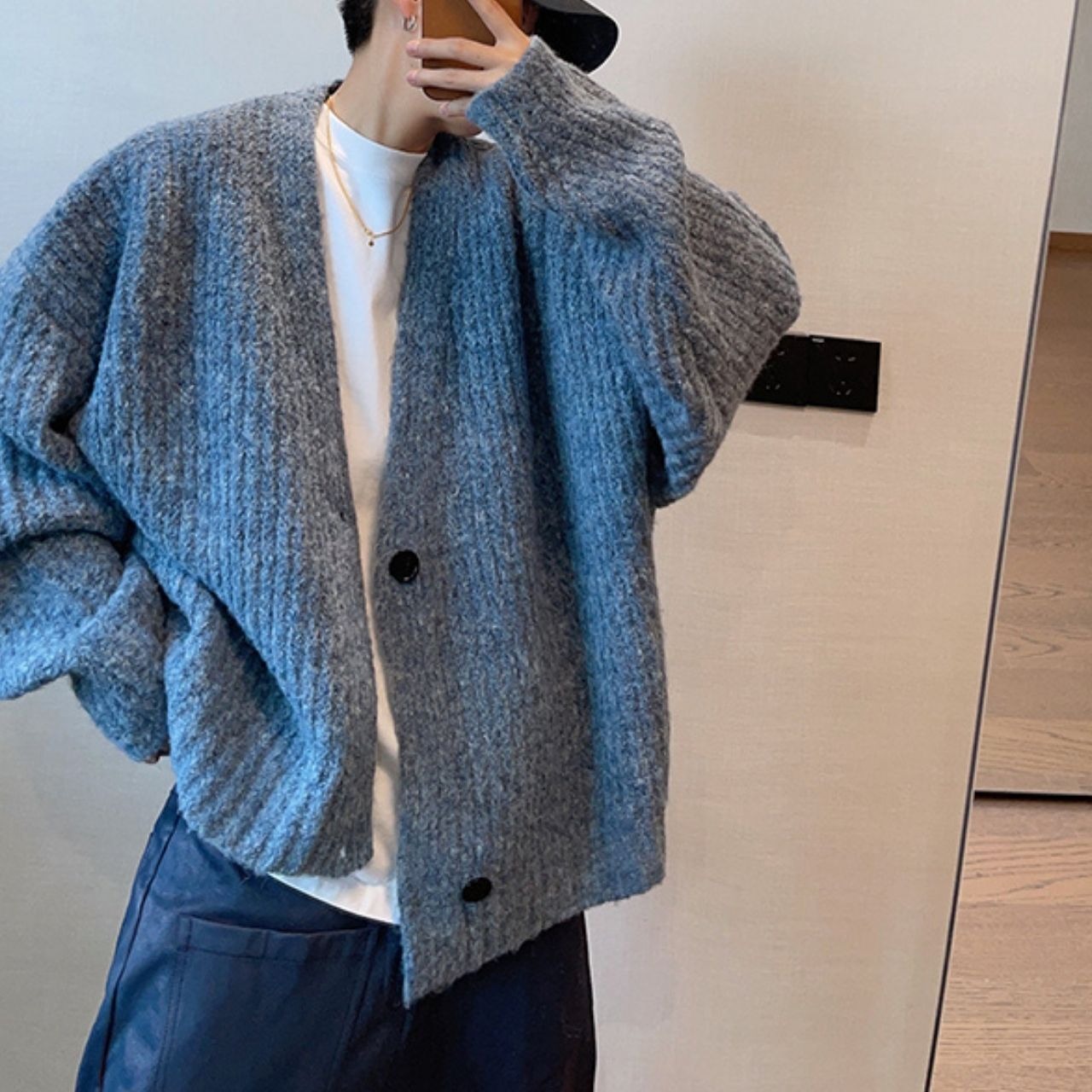 ル​​ーズショートニットカーディガン　1030