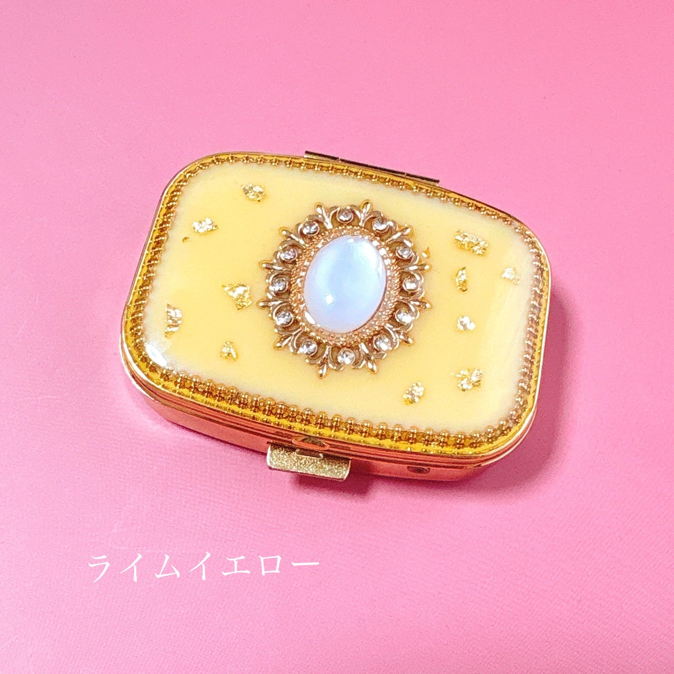 マカロンカラーのジュエリーケース― 小さな宝石箱 ―（鏡付き