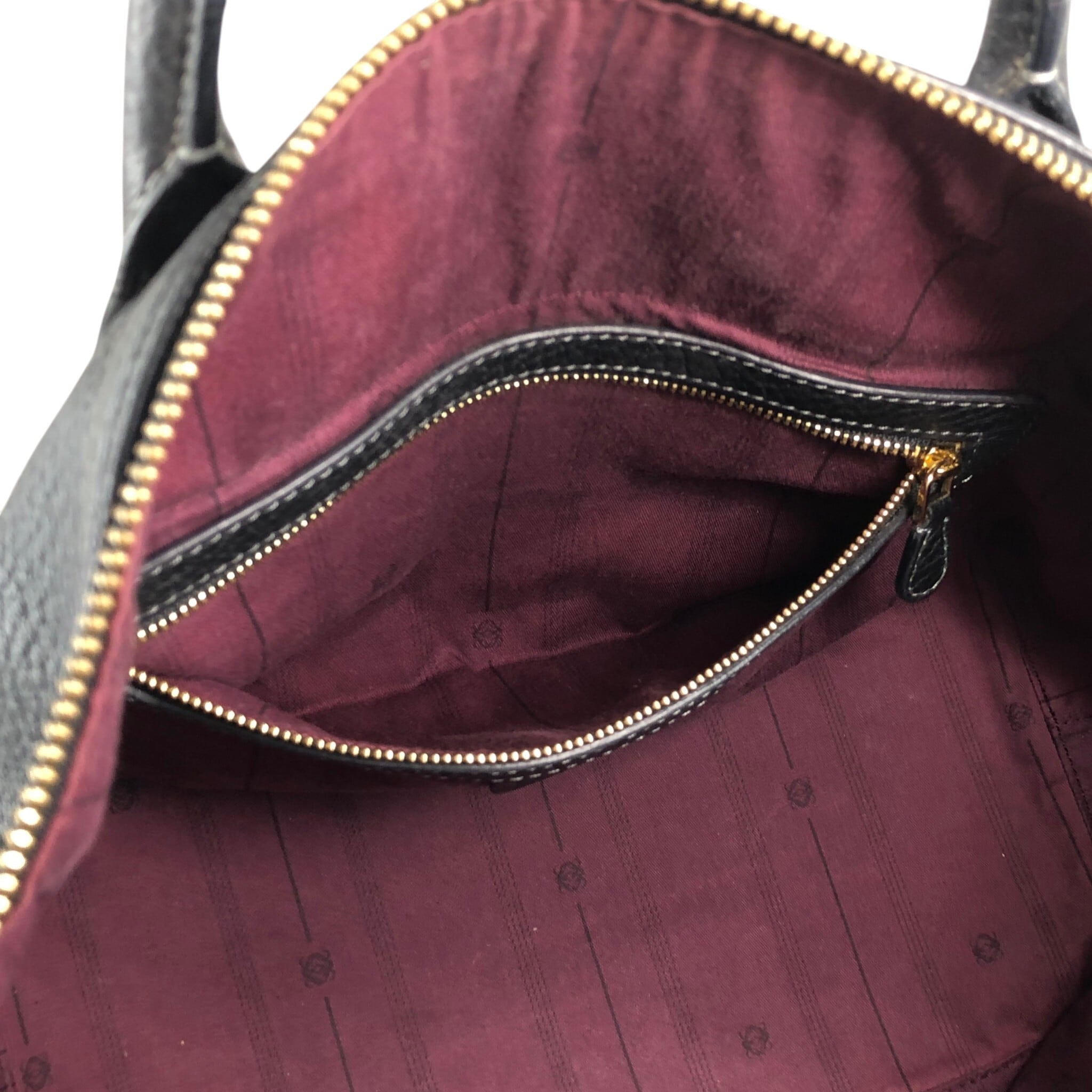 LOEWE ロエベ ショルダーバッグ ブラック アナグラム レザー コンビ