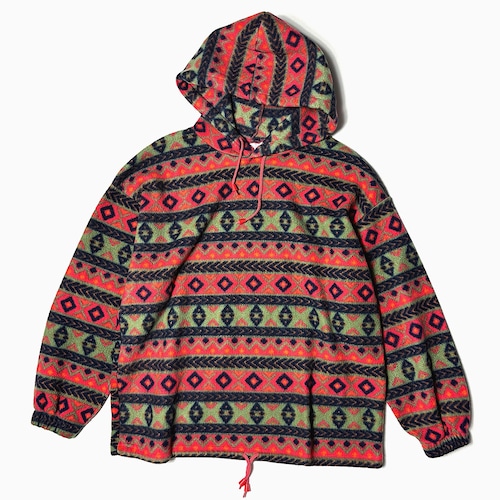Vintage 90's【DENIM REPUBLIC】Patterned Fleece Hoodie