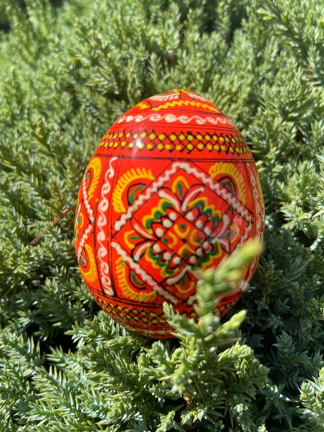 装飾用プィサンカ（イースターエッグ）with stand　コロミヤ博物館モデル