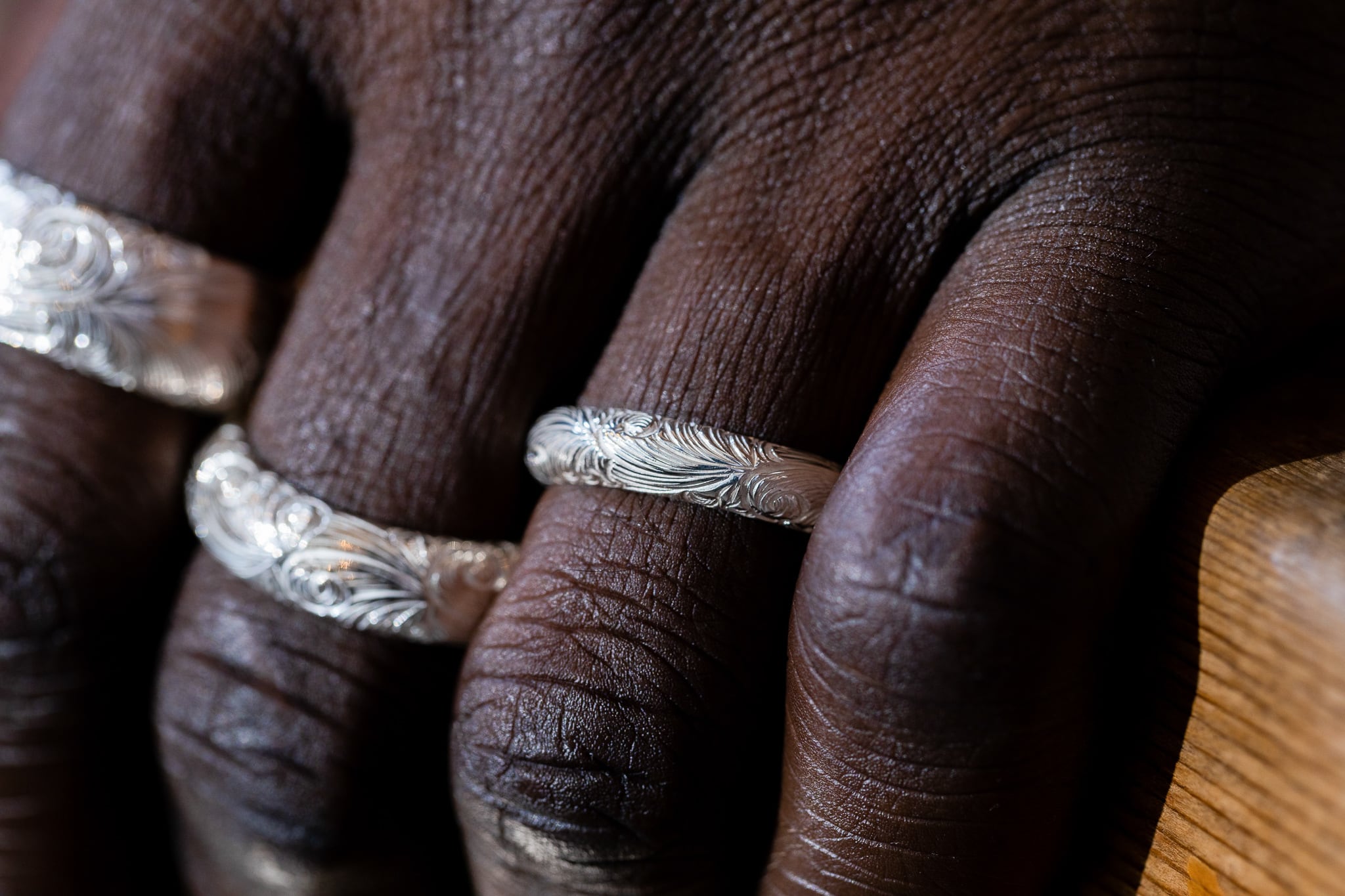 R-063 Arabesque half round ring (S) | WAKAN SILVER SMITH online store