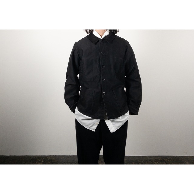 1960s "LIVRADOR" French Black Moleskin Work Jacket