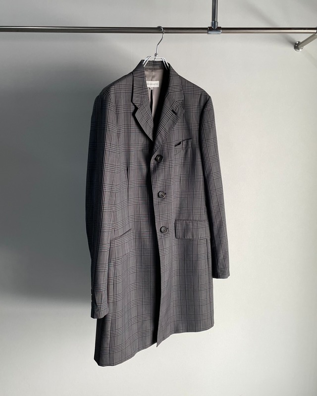 【90s dries van noten】classic check chester coat