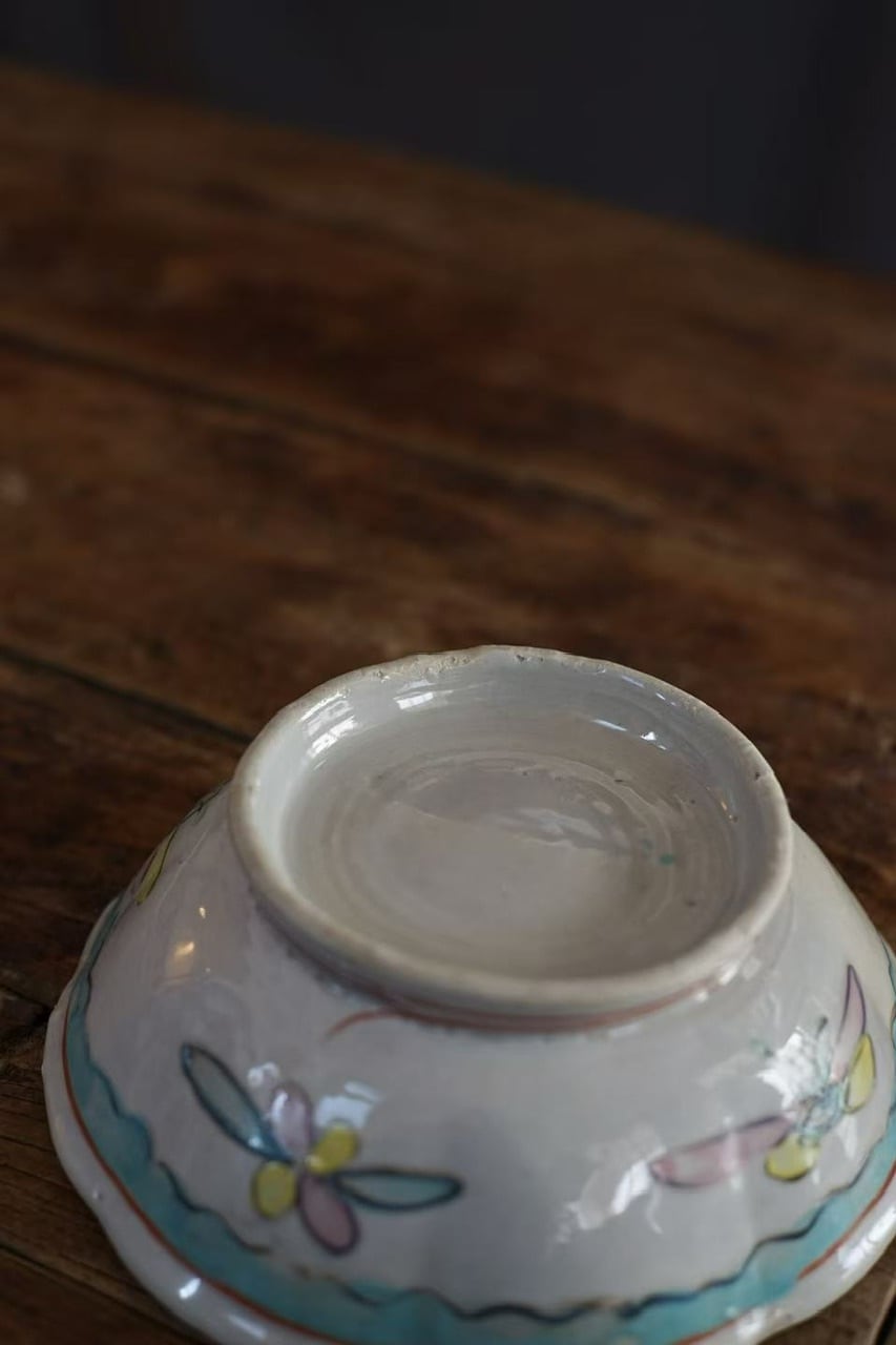 清代末期 粉彩 輪花深皿 | 茶樓雨香