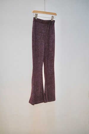 Glitter Velour Stretch Pants / WINE