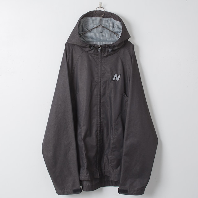 2000s "NEW BALANCE" polyester × nylon hoodie jacket