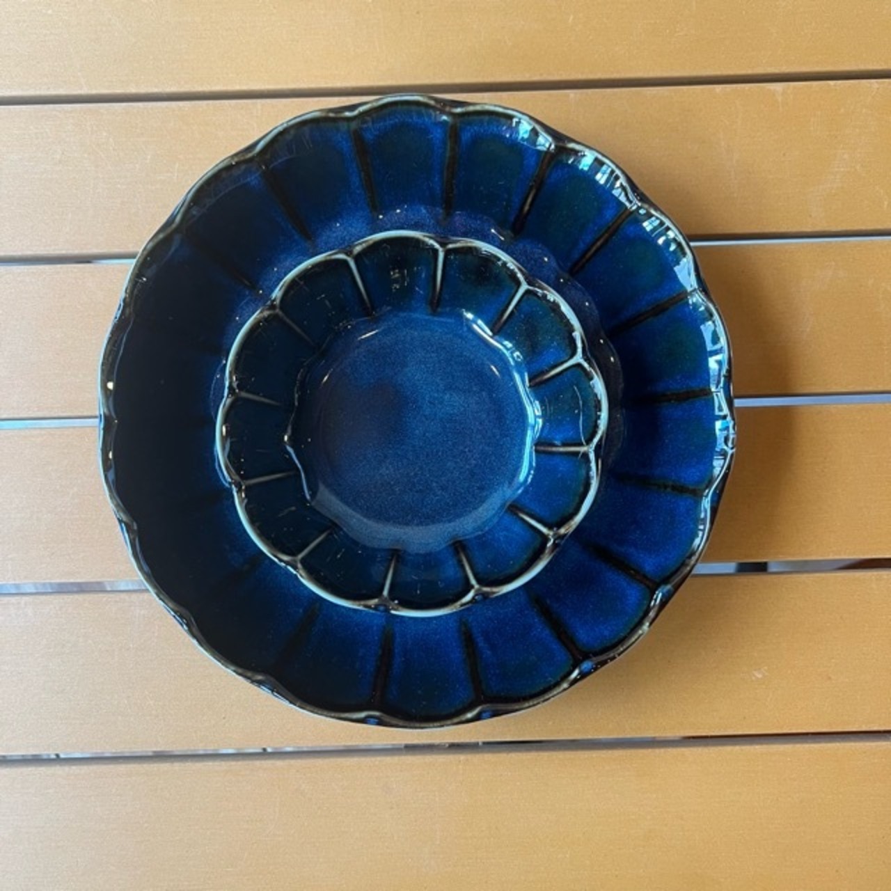 Vintage深皿　Navy　美濃焼　ネイビー　ケーキ皿　ボウル　パスタ皿　深皿　和食器　陶器　織部