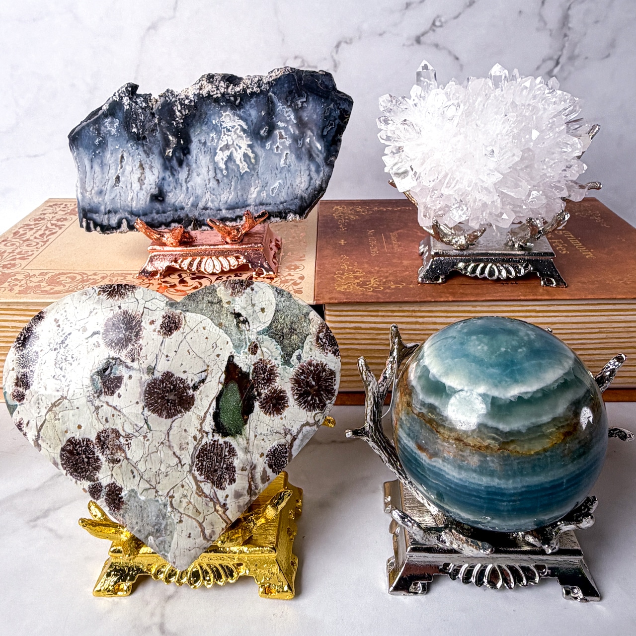 天然石ディスプレイ台座｜鹿角スタンド（クラスター・原石・スラブ・スフィア対応）