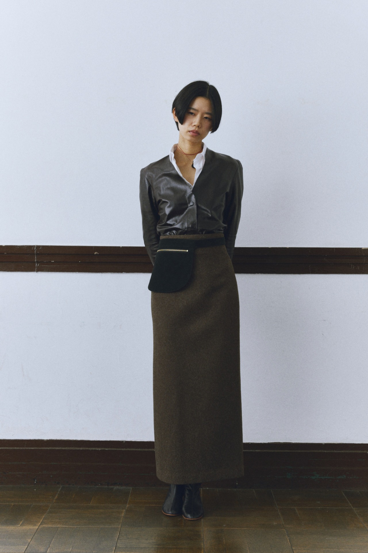 MARROW/MA-AC6309 VELOUR WAISTPOUCH BLACK