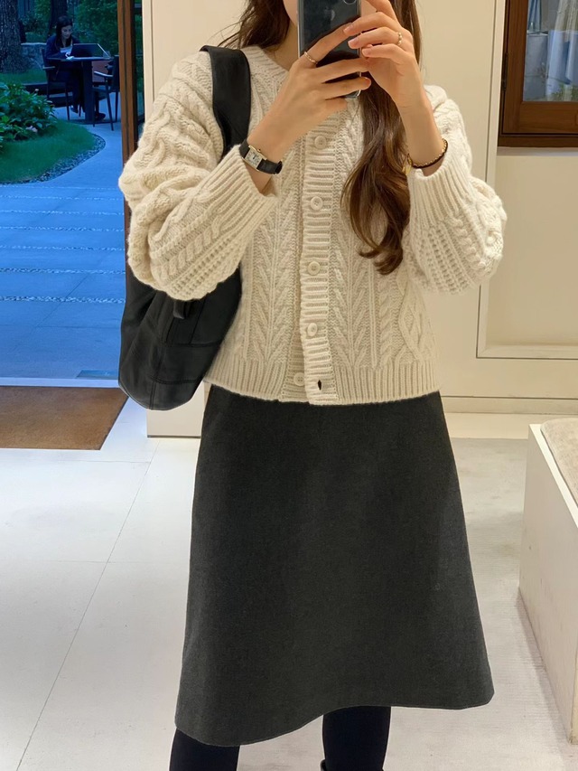 (予約) ounce / Karen Cable cardigan 1color