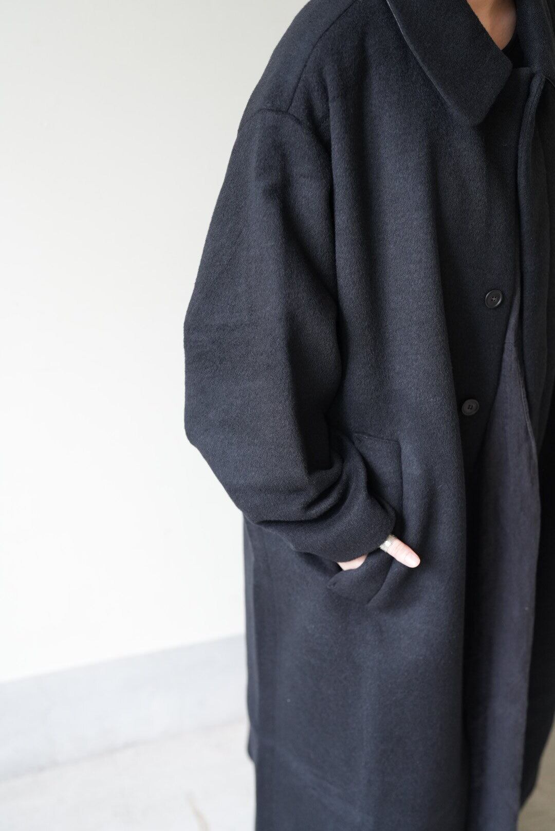 Cristaseya OVERSIZED COAT WITH LEATHER PATCH | TOMMY'S KURAMAE